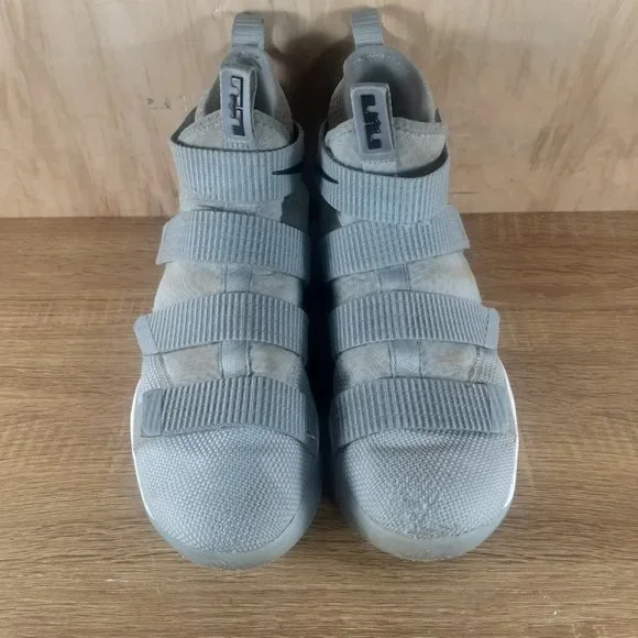 NIKE LEBRON JAMES ZOOM 943-155-002 SIZE 10.5 HIGH TOP SNEAKERS GREY - Picture 3 of 16